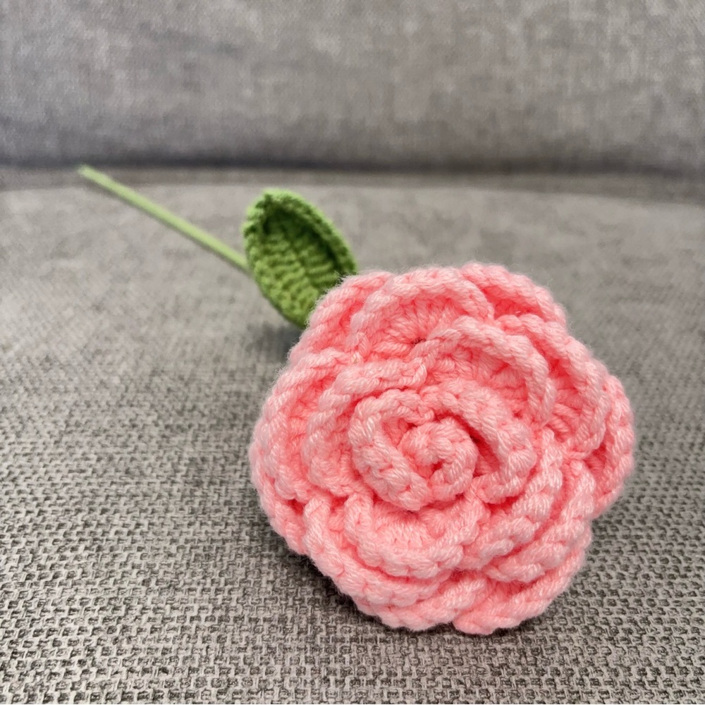 [New] Crochet Knitted Flower Rose Crochet Flower Handmade Valentines